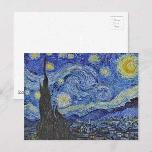 Vincent van Gogh Sterrennacht GalleryHD Fine Art Briefkaart (Voorkant / Achterkant)