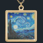 Vincent van Gogh, Sterrennacht Goud Vergulden Ketting<br><div class="desc">Sterrennacht,  beroemd schilderij van Vincent van Gogh</div>