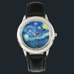 vincent van gogh sterrennacht horloge<br><div class="desc">Van Gogh's beroemde schilderij,  "De Sterrennacht". Van Gogh schilderde tijdens zijn verblijf in het asiel van Saint Remy in de jaren tachtig de rolheuvels en de cyperbomen die hij uit zijn raam zag. Digitaal verbeterd door PixDezines. Copyright © 2008-2016 PixDezines.com™ en PixDezines™ op zazzle.com. Alle rechten voorbehouden.</div>