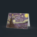 Vincent van Gogh - Sterrennacht Kaart<br><div class="desc">Sterrennacht (1889) van Vincent van Gogh is een post-impressionisme, een schilderij van de natuur van het kunstlandschap. Een uitzicht van een stad in een vallei 's nachts met de wolken die ronddraaien, de sterren die schijnen en een prachtige gouden gele halve maan. Het werd overdag uit het geheugen geschilderd en...</div>