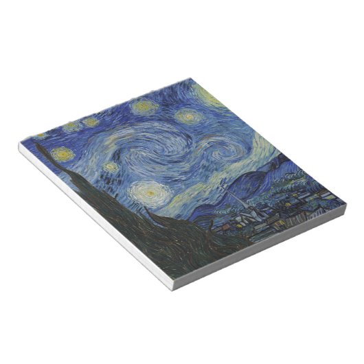 Vincent Van Gogh - Sterrennacht. Kunstschilder Notitieblok (Schuin)