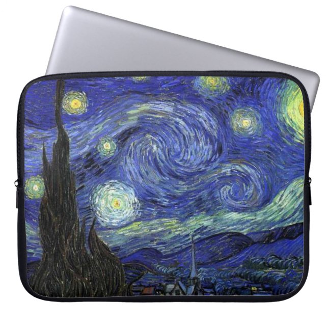 Vincent van Gogh, Sterrennacht Laptop Sleeve (Voorkant)