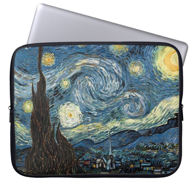 Vincent van Gogh, Sterrennacht Laptop Sleeve (Voorkant)