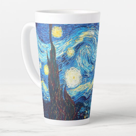Vincent van Gogh - Sterrennacht Latte mok (Linkerhoek)