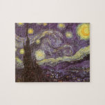 Vincent van Gogh - Sterrennacht Legpuzzel<br><div class="desc">Sterrennacht (1889) van Vincent van Gogh is een post-impressionisme, een schilderij van de natuur van het kunstlandschap. Een uitzicht van een stad in een vallei 's nachts met de wolken die ronddraaien, de sterren die schijnen en een prachtige gouden gele halve maan. Het werd overdag uit het geheugen geschilderd en...</div>