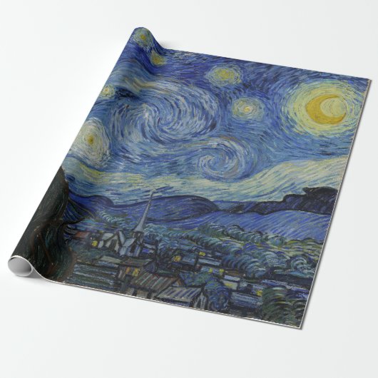 Vincent Van Gogh Sterrennacht meesterwerk Cadeaupapier (Uitgerold)