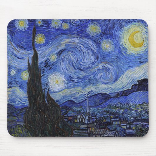 Vincent Van Gogh "Sterrennacht" Mousepad Muismat (Voorkant)
