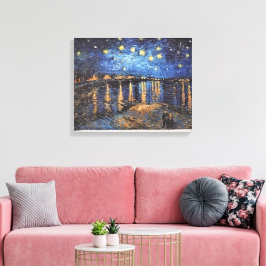 Vincent van Gogh Sterrennacht olieverfschilderij Canvas Afdruk (Insitu (Woonkamer))