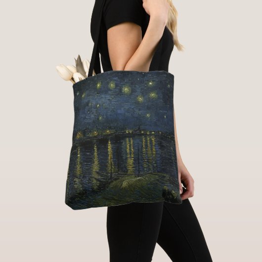 Vincent van Gogh - Sterrennacht op de Rijn Tote Bag (Dichtbij)