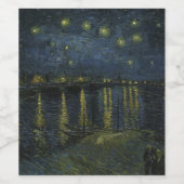 Vincent van Gogh - Sterrennacht op de Rijn Wijn Etiket (Enkel label)