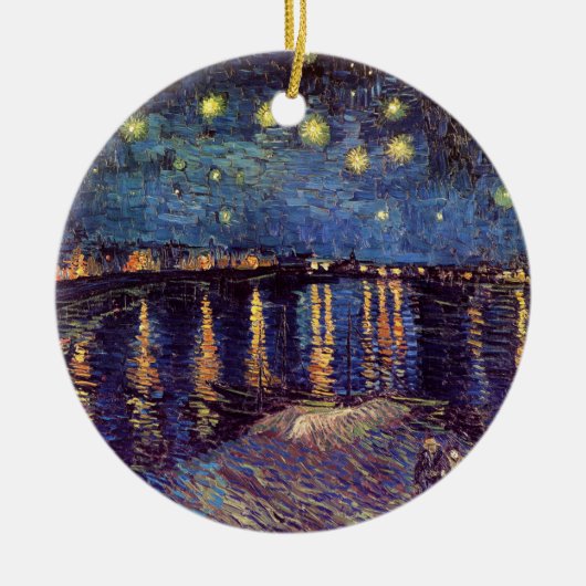 Vincent Van Gogh - Sterrennacht op Rhone Keramisch Ornament (Voorkant)