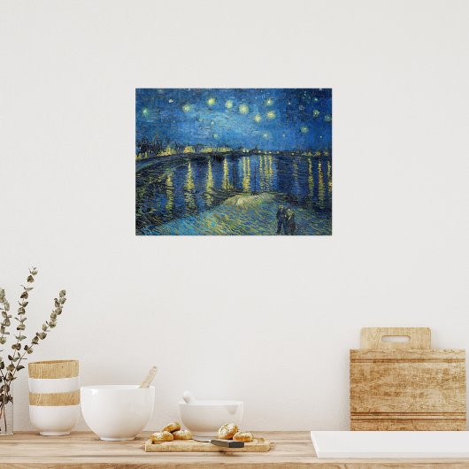 Vincent van Gogh Sterrennacht over de Rhône 1888 Poster (Keuken)