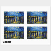 Vincent Van Gogh Sterrennacht Over de Rhône 1888 Rechthoekige Sticker (Vel)