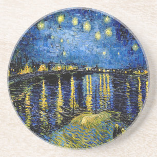 Vincent van Gogh Sterrennacht over de Rhône 1888 Zandsteen Onderzetter