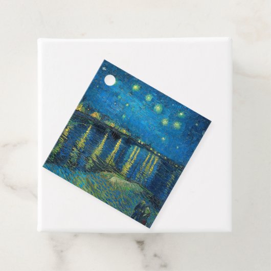 Vincent Van Gogh Sterrennacht over de Rijn Bedankjes Labels (In situ)