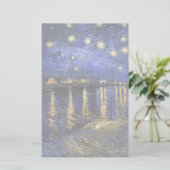 Vincent Van Gogh Sterrennacht over de Rijn Briefpapier (Staand voorkant)