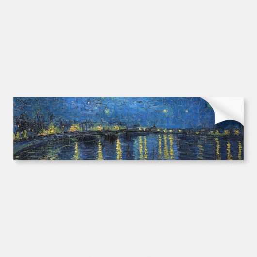 Vincent van Gogh - Sterrennacht over de Rijn Bumpersticker (Voorkant)