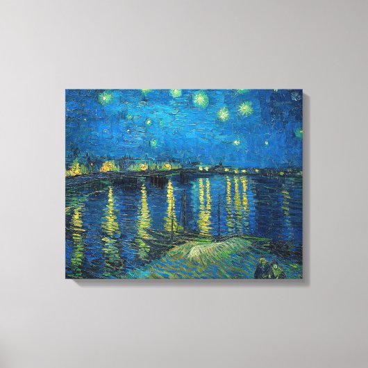 Vincent Van Gogh Sterrennacht over de Rijn Canvas Afdruk (Voorkant)