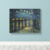 Vincent van Gogh | Sterrennacht over de Rijn Canvas Afdruk (Insitu (Houten vloer))