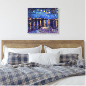 Vincent Van Gogh - Sterrennacht over de Rijn Canvas Afdruk (Insitu (Slaapkamer))