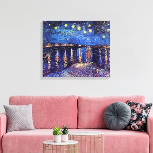 Vincent Van Gogh - Sterrennacht over de Rijn Canvas Afdruk (Insitu (Woonkamer))