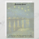 Vincent van Gogh - Sterrennacht over de Rijn Custom Briefhoofd (Voorkant / Achterkant)