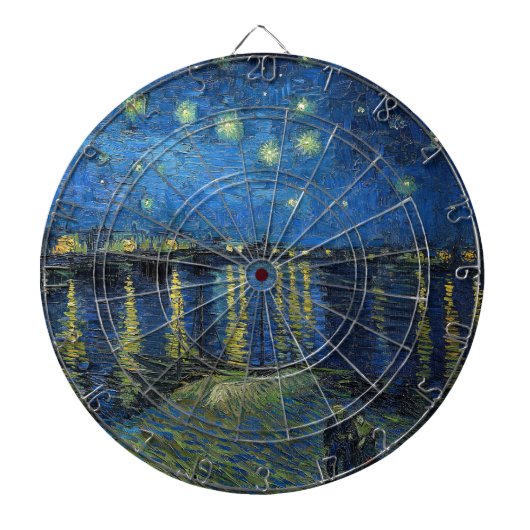 Vincent van Gogh - Sterrennacht over de Rijn Dartbord (Voorkant)