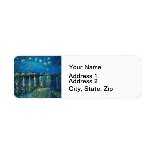 Vincent Van Gogh Sterrennacht over de Rijn Etiket (Voorkant)