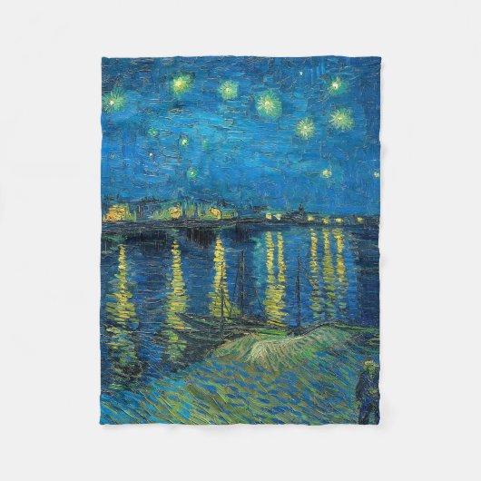 Vincent Van Gogh Sterrennacht over de Rijn Fleece Deken (Voorkant)