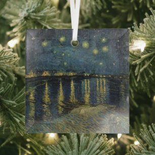 Vincent van Gogh Sterrennacht over de Rijn Glas Ornament