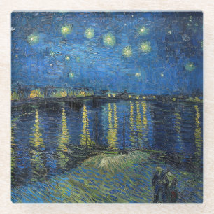 Vincent van Gogh - Sterrennacht over de Rijn Glazen Onderzetter