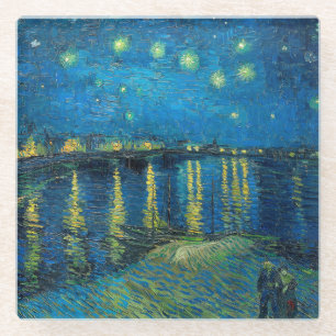 Vincent Van Gogh Sterrennacht over de Rijn Glazen Onderzetter