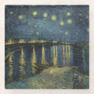 Vincent van Gogh   Sterrennacht over de Rijn Glazen Onderzetter