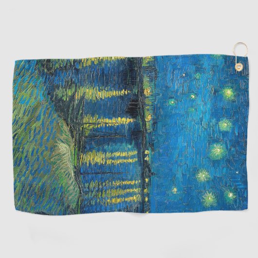 Vincent Van Gogh Sterrennacht over de Rijn Golfhanddoek (Horizontaal)