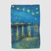 Vincent Van Gogh Sterrennacht over de Rijn Golfhanddoek (Voorkant)