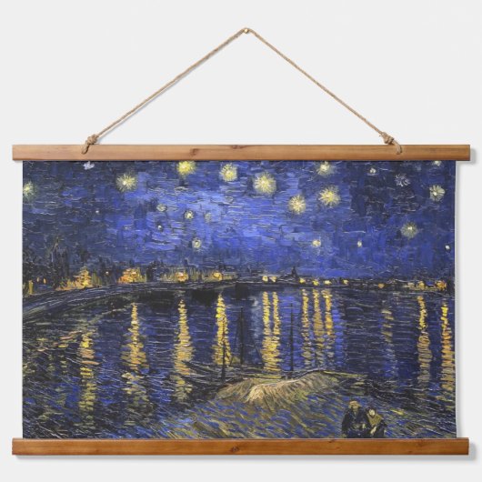Vincent Van Gogh Sterrennacht over de Rijn Hangend Wandkleed (Voorkant)