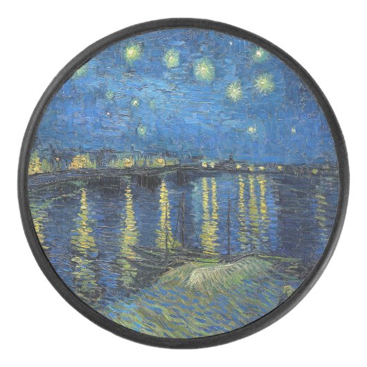 Vincent van Gogh - Sterrennacht over de Rijn Hockey Puck (Voorkant)