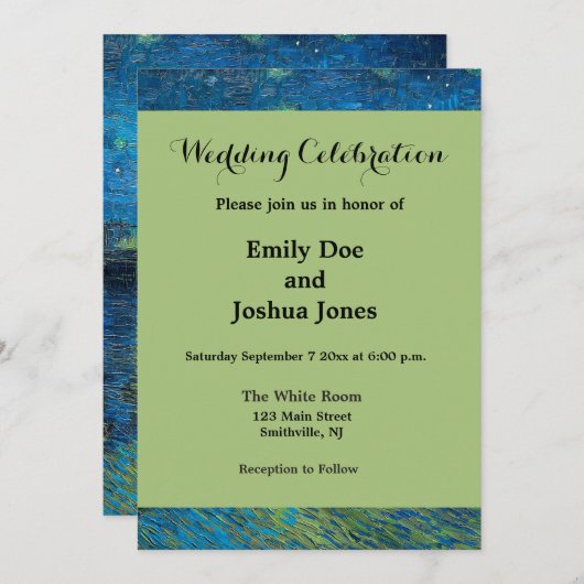 Vincent Van Gogh Sterrennacht over de Rijn Kaart (Voorkant / Achterkant)