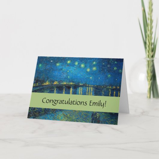 Vincent Van Gogh Sterrennacht over de Rijn Kaart (Voorkant)