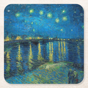 Vincent Van Gogh Sterrennacht over de Rijn Kartonnen Onderzetters