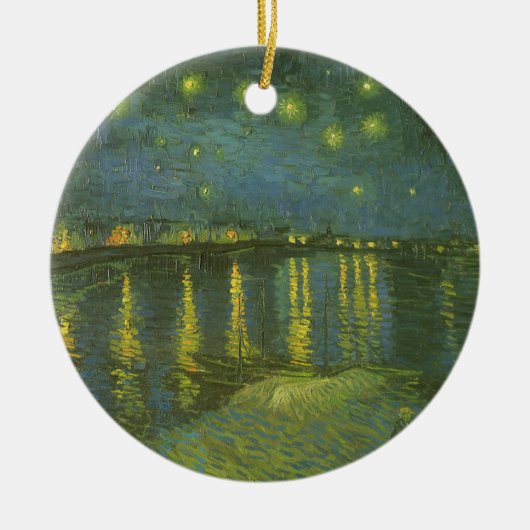 Vincent van Gogh - Sterrennacht over de Rijn Keramisch Ornament (Voorkant)