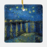 Vincent van Gogh - Sterrennacht over de Rijn Keramisch Ornament<br><div class="desc">Starry Night Over the Rhone / Nuit etoilee over de Rijn - Vincent van Gogh,  Oil on Canvas,  1888,  Arles</div>