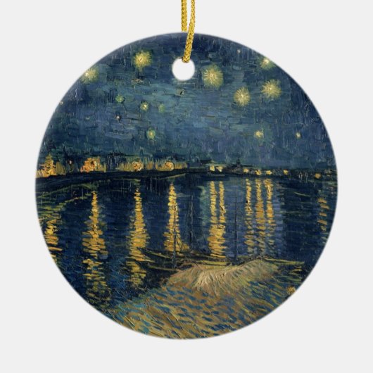 Vincent van Gogh | Sterrennacht over de Rijn Keramisch Ornament (Voorkant)