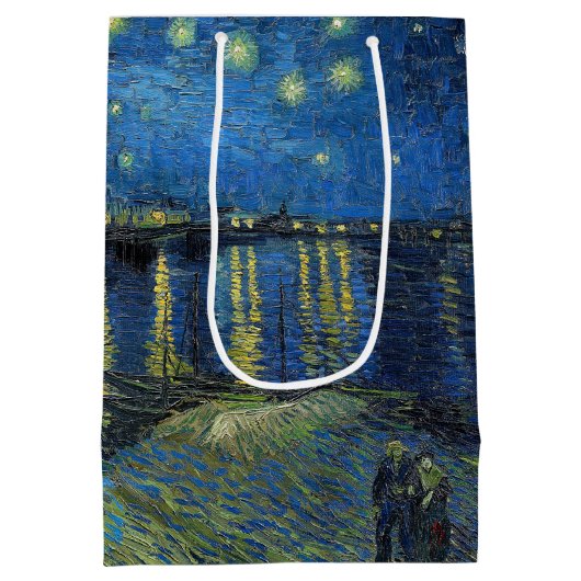 Vincent van Gogh - Sterrennacht over de Rijn Medium Cadeauzakje (Achterkant)