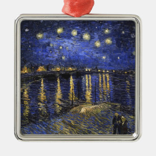 Vincent Van Gogh Sterrennacht over de Rijn Metalen Ornament