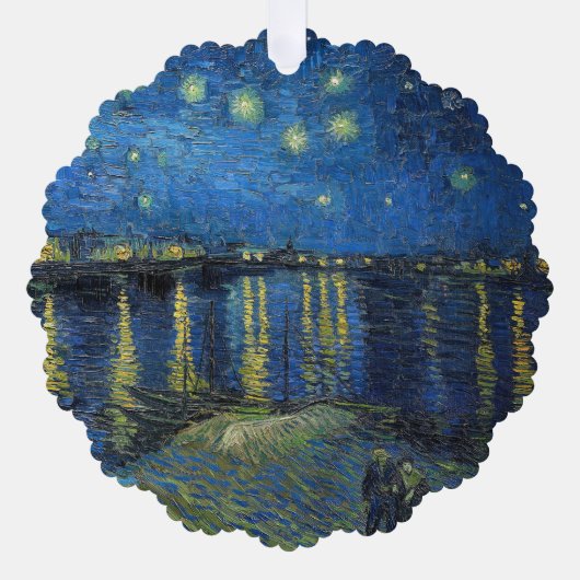 Vincent van Gogh - Sterrennacht over de Rijn Ornament Kaart (Voorkant)