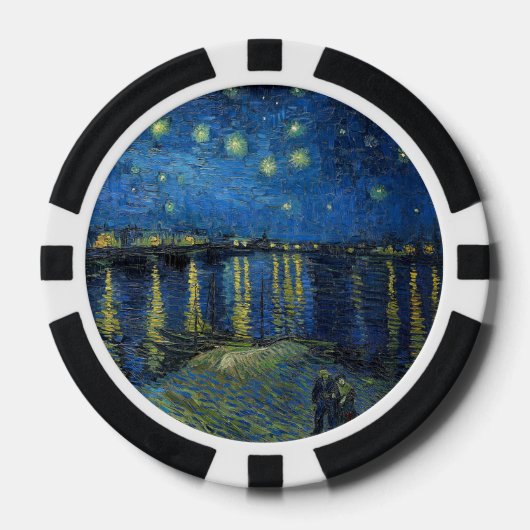 Vincent van Gogh - Sterrennacht over de Rijn Poker Chips (Voorkant)