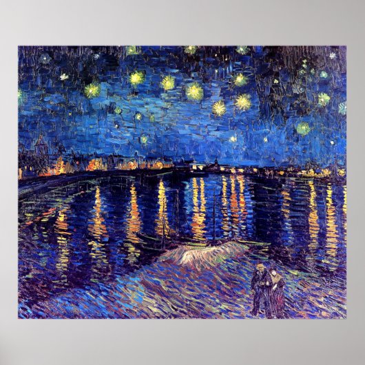 Vincent Van Gogh - Sterrennacht over de Rijn Poster (Voorkant)