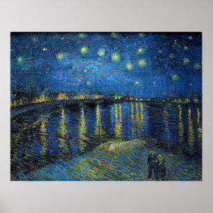 Vincent Van Gogh - Sterrennacht over de Rijn Poster
