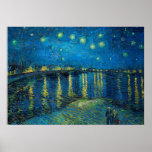 Vincent Van Gogh Sterrennacht over de Rijn Poster<br><div class="desc">Van Gogh Masterpart Sterrennacht - Een schilderij van Vincent Van Gogh,  Sterrennacht over de Rijn,  shows een nacht vol sterren en een brug. Ze zijn 's nachts in Arles in Frankrijk geschilderd in 1888.</div>